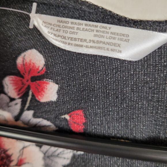 New Jack and Missy dark floral kimono one size open front ruffled whimsigoth - Picture 7 of 8